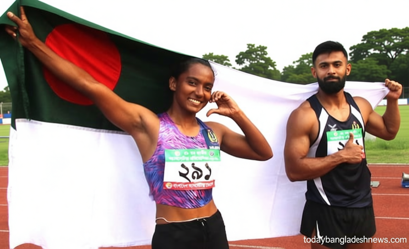 জাতীয় অ্যাথলেটিকসে দ্রুততম মানব-মানবী ইমরানুর-শিরিন