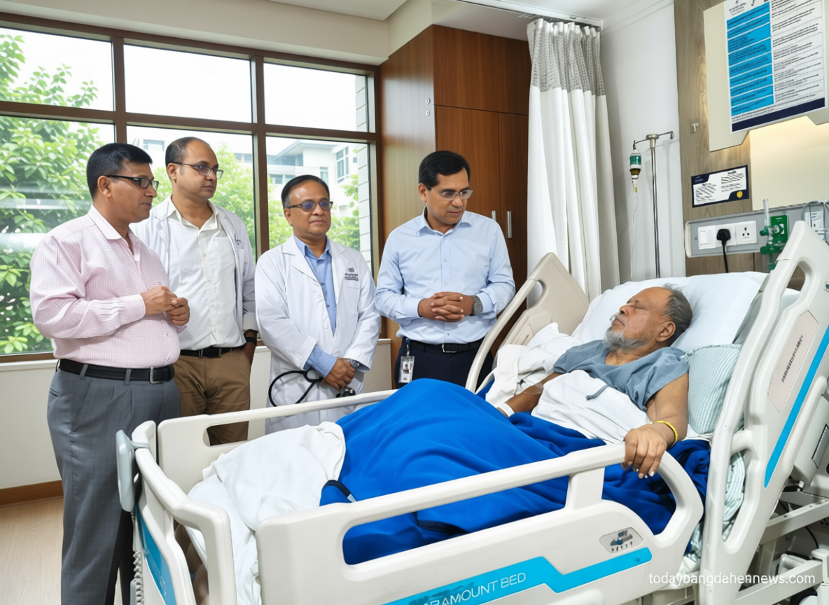 ব্যারিস্টার রফিকুল ইসলামের স্বাস্থ্যের খোঁজ নিলেন প্রধানমন্ত্রীর প্রতিনিধি