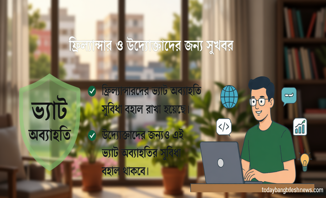ফ্রিল্যান্সার ও উদ্যোক্তাদের জন্য ভ্যাট অব্যাহতি বহাল