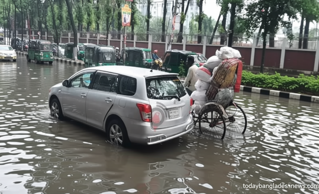 রাজধানীতে ভারী বৃষ্টিতে জনজীবন বিপর্যস্ত