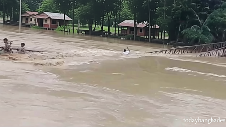 শেরপুরে পাহাড়ি ঢলে বেইলি সেতু ভেঙে যোগাযোগ বিচ্ছিন্ন