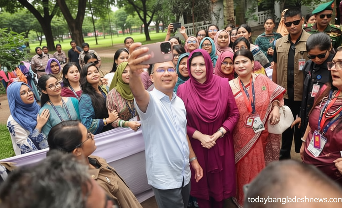জুবাইদা রহমানের স্মৃতিবিজড়িত হোস্টেলে প্রধানমন্ত্রী, শিক্ষার্থীদের সঙ্গে সেলফি