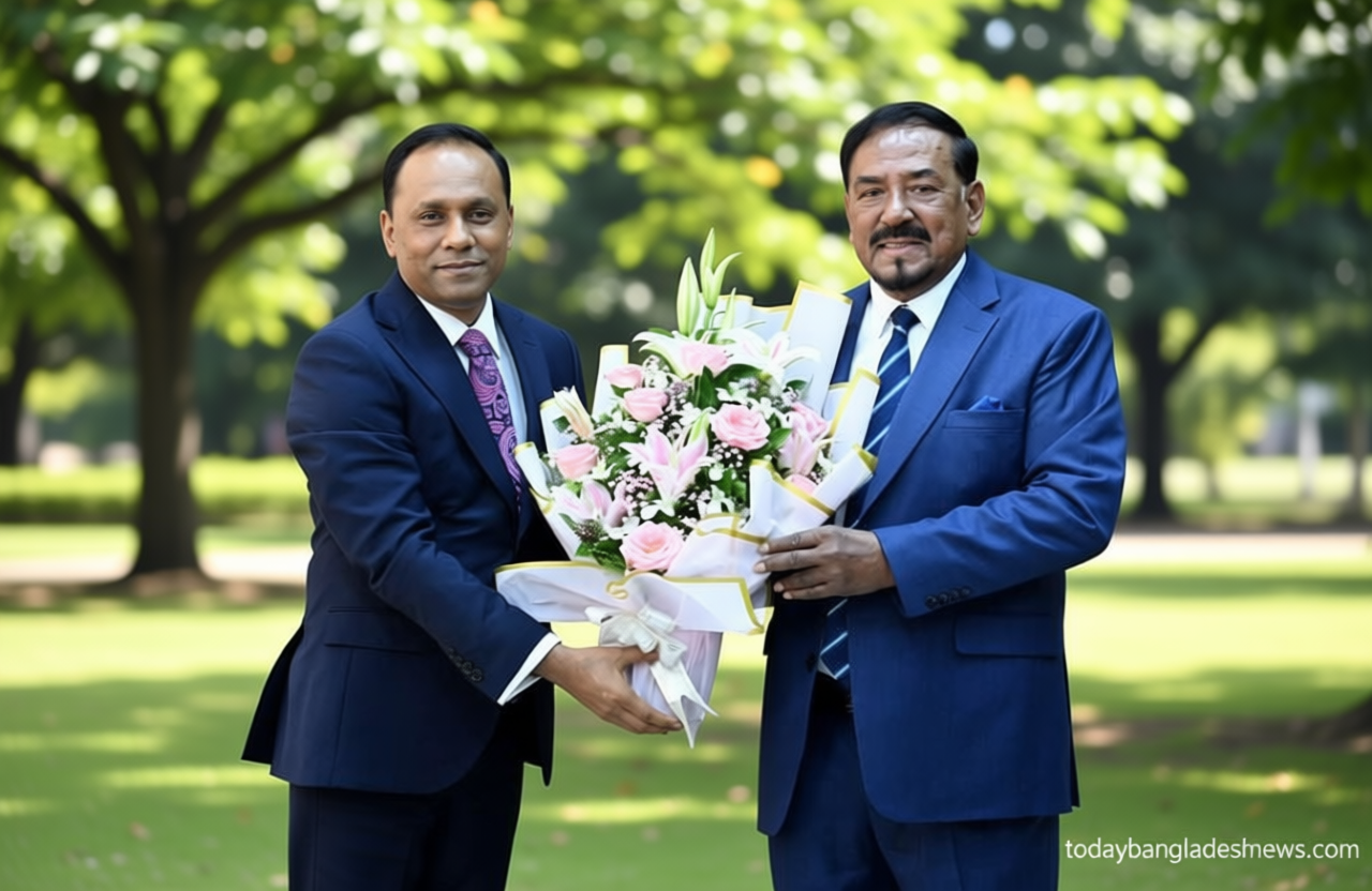 রাষ্ট্রপতির দায়িত্ব গ্রহণ করায় স্পিকারকে ফুলেল শুভেচ্ছা