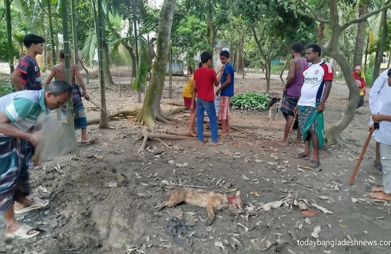 পাগলা শিয়ালের আক্রমণে আহত ৮ গবাদিপশুসহ এক ব্যক্তি